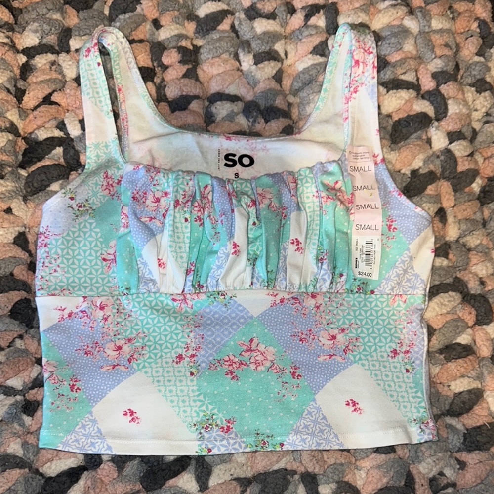 ⚠️LAST 2 WEEKS TO PURCHASE— Floral Patchwork Crop Top